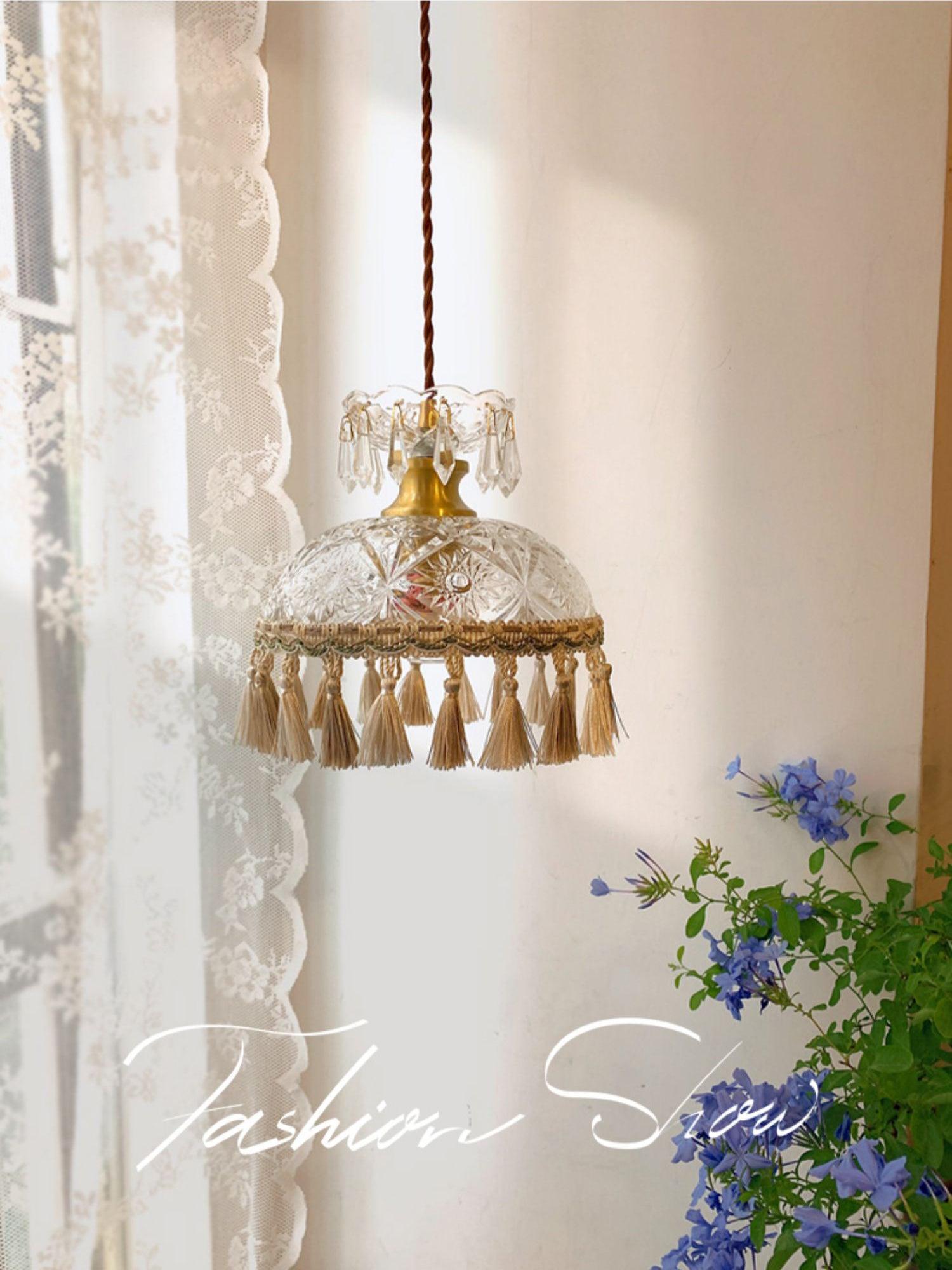 Devel Brass Glass Luxurious Pendant Light