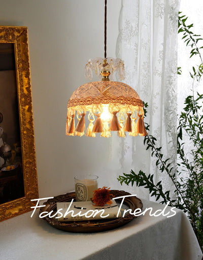 Devel Brass Glass Luxurious Pendant Light