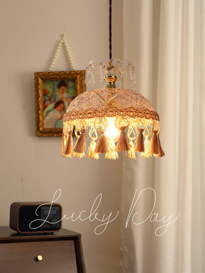 Devel Brass Glass Luxurious Pendant Light