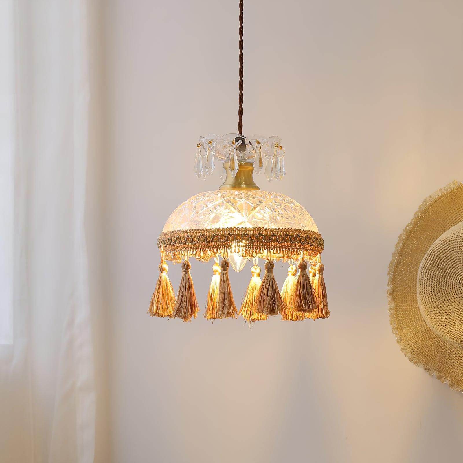 Devel Brass Glass Luxurious Pendant Light