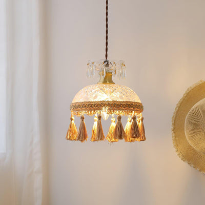 Devel Brass Glass Luxurious Pendant Light