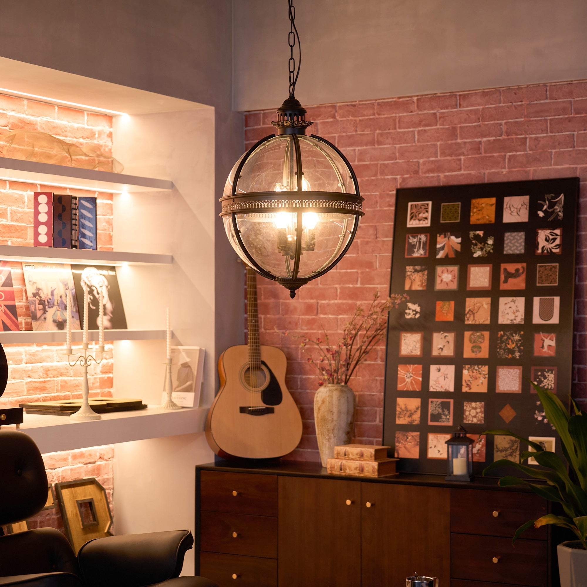 Aureford Glass Linear Pendant Light
