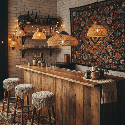 Braided Rattan Swag Pendant Lamp