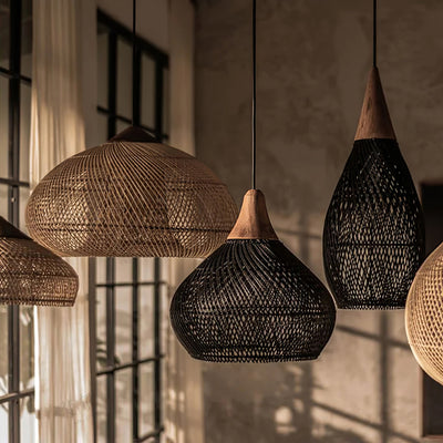 Ritta Braided Rattan Pendant Light