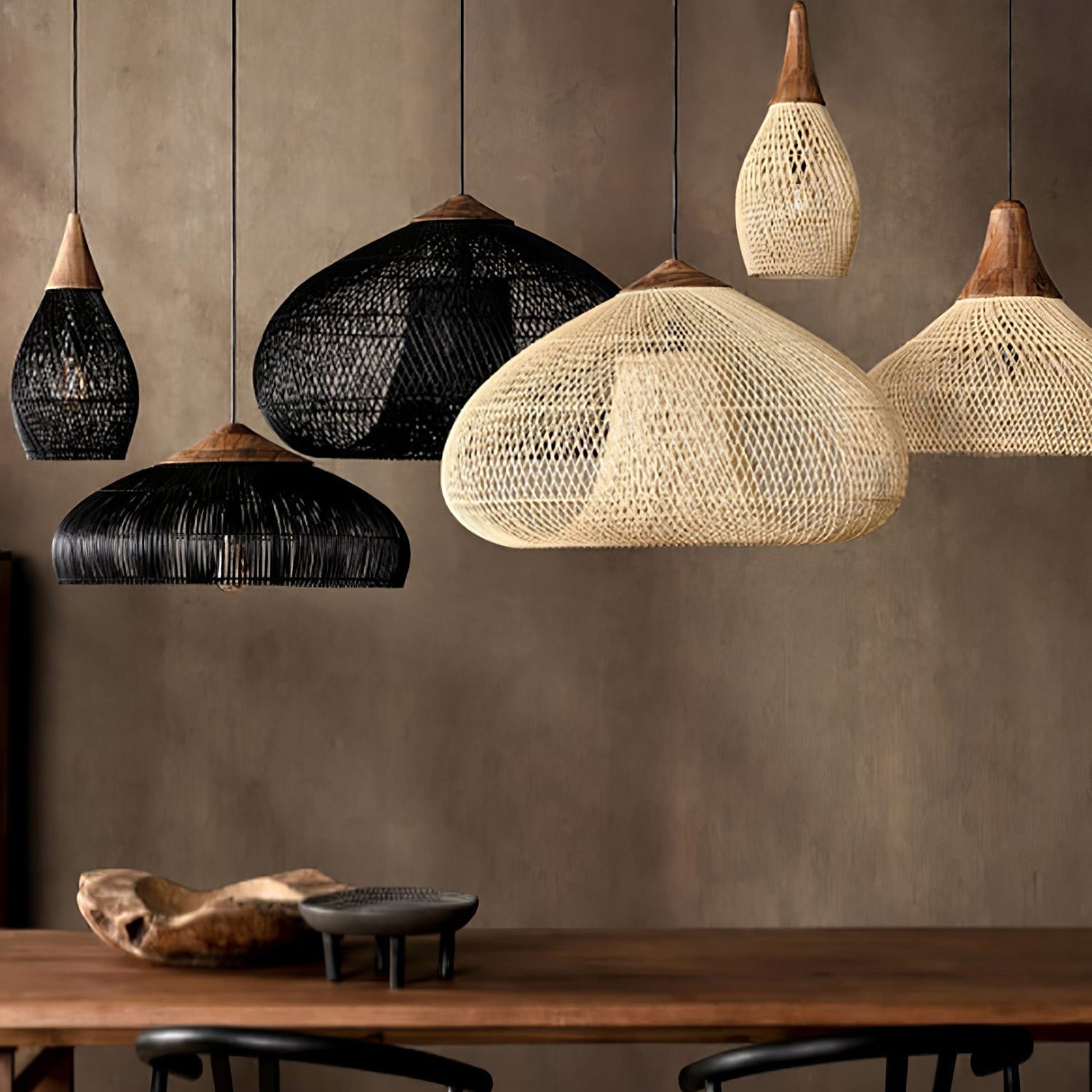 Ritta Braided Rattan Pendant Light
