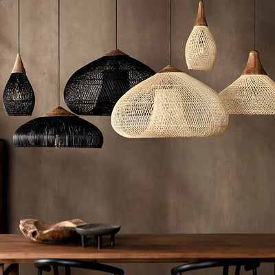Ritta Braided Rattan Pendant Light