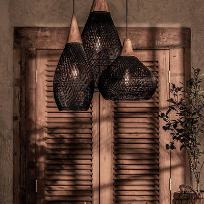 Ritta Braided Rattan Pendant Light