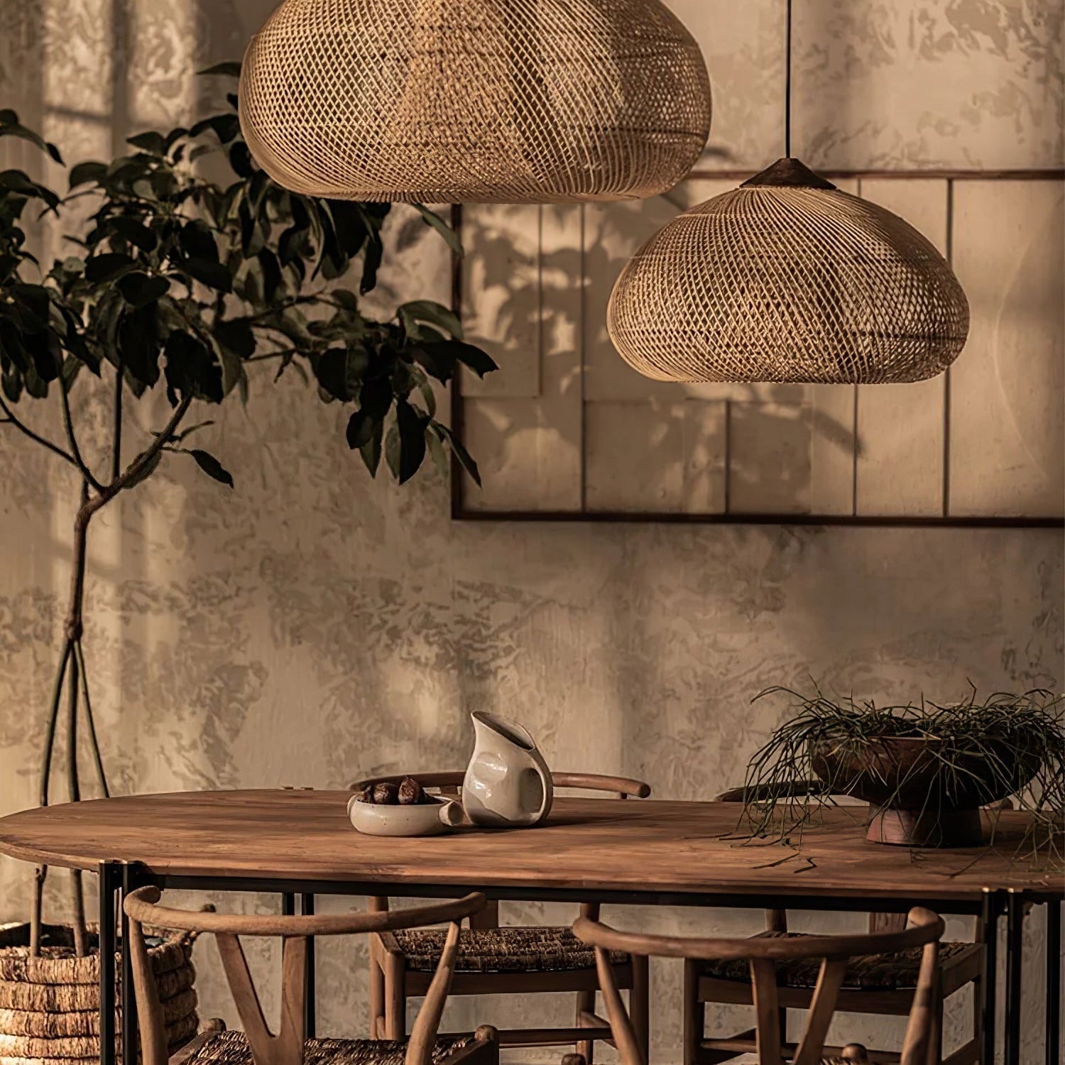 Ritta Braided Rattan Pendant Light