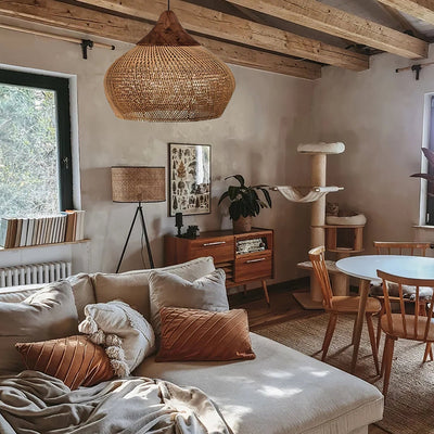Ritta Braided Rattan Pendant Light