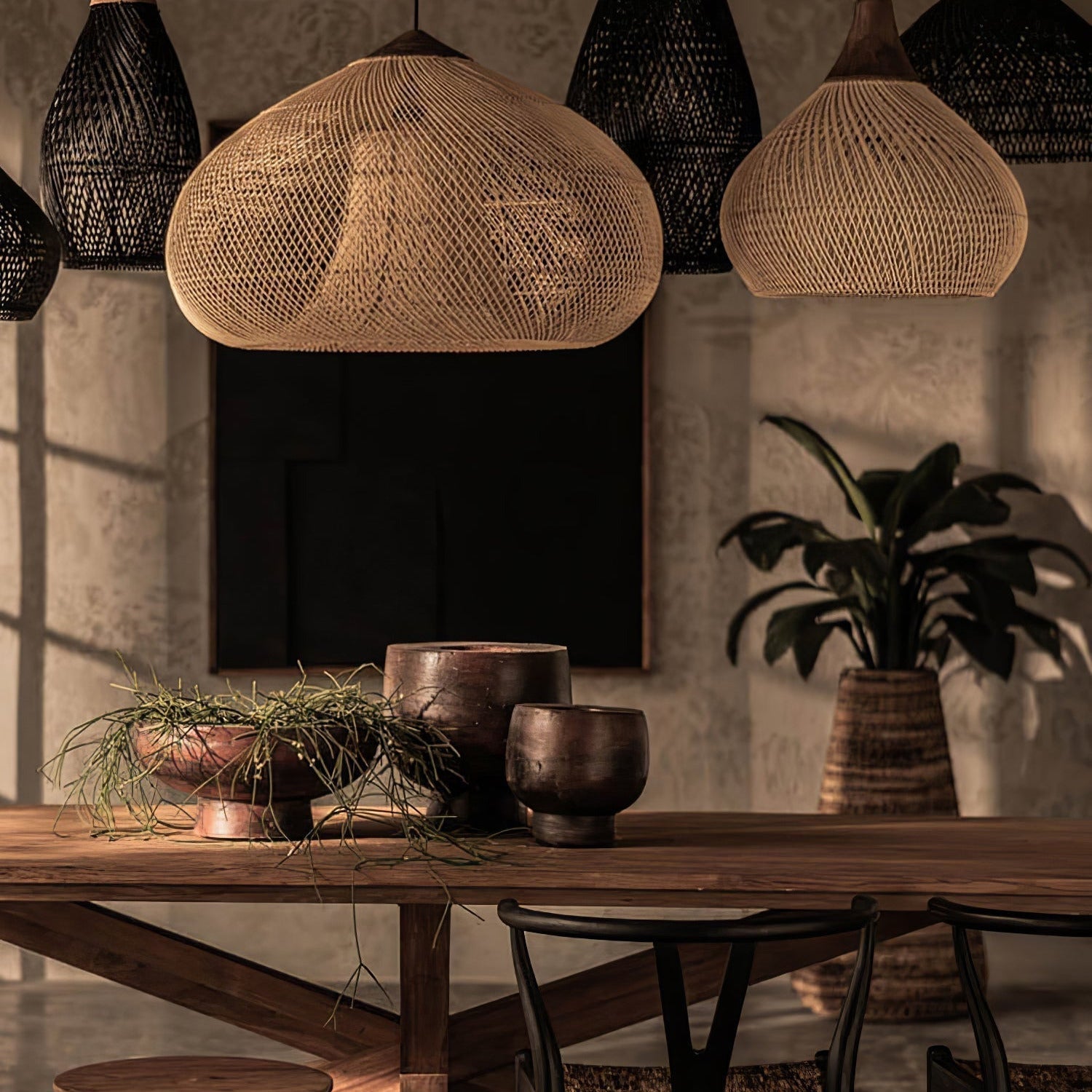 Ritta Braided Rattan Pendant Light