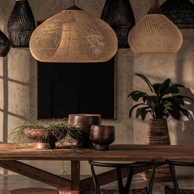Ritta Braided Rattan Pendant Light