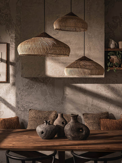Braided Rattan Swag Pendant Lamp