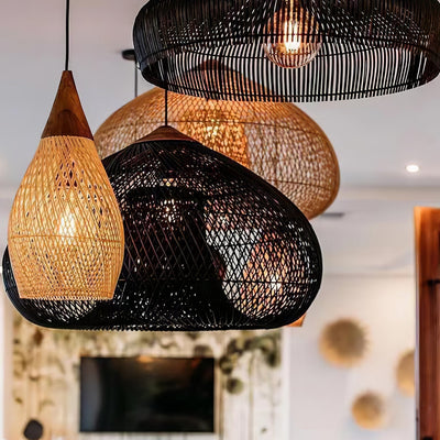 Ritta Braided Rattan Pendant Light