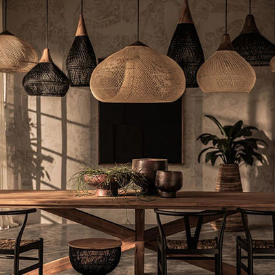 Ritta Braided Rattan Pendant Light