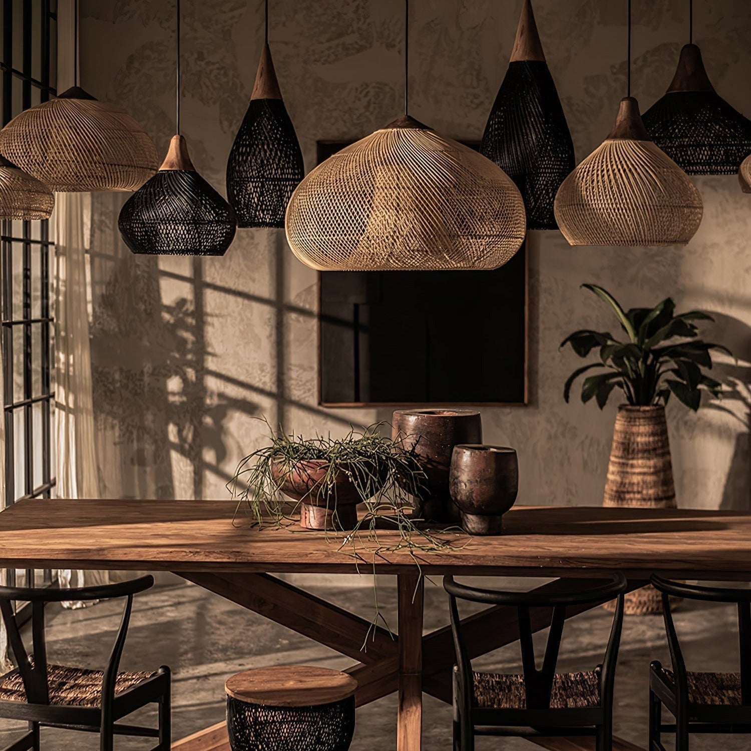 Ritta Braided Rattan Pendant Light
