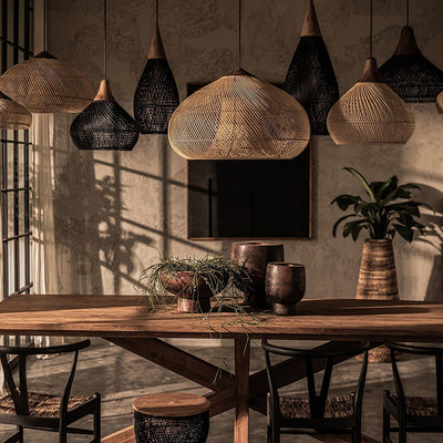 Ritta Braided Rattan Pendant Light