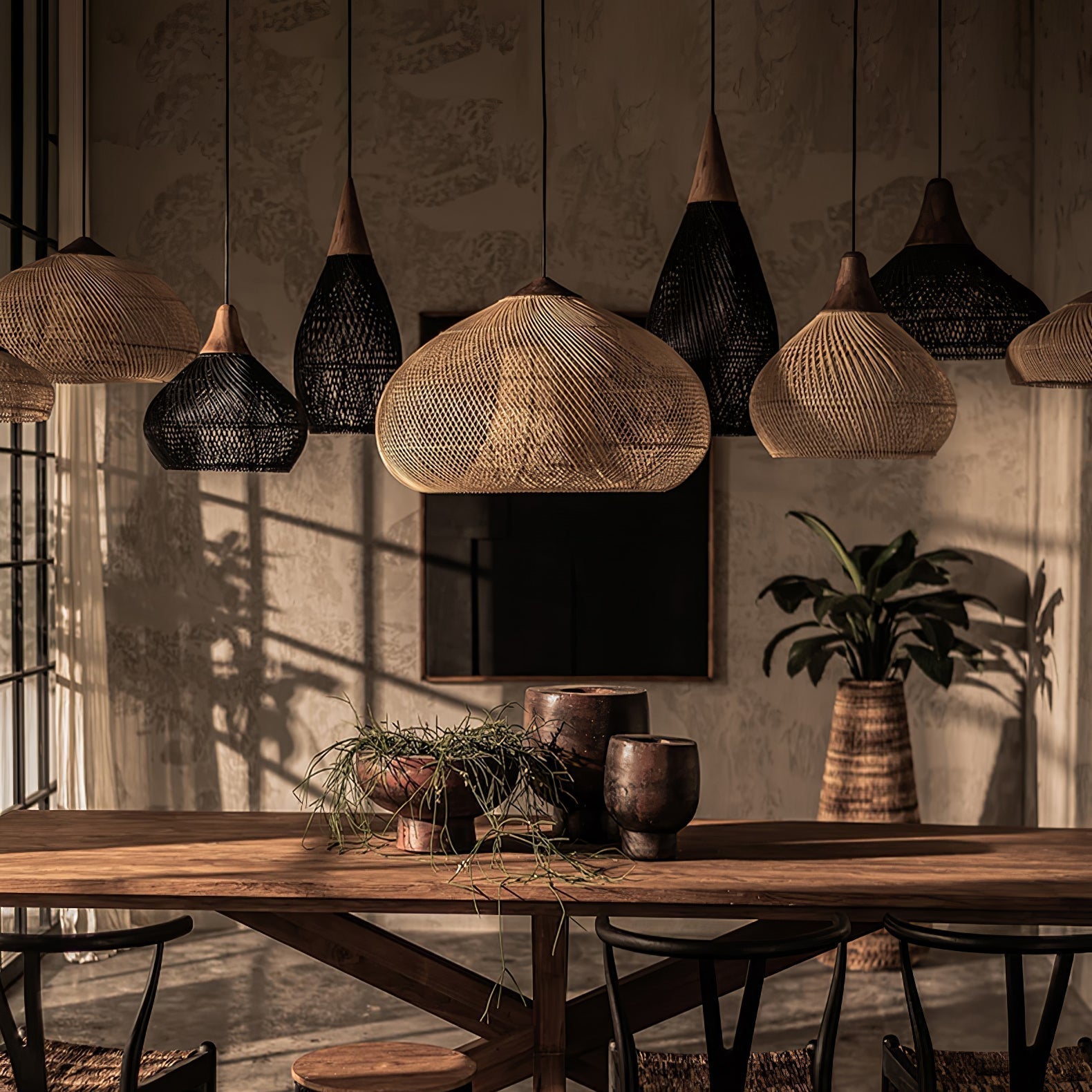 Ritta Braided Rattan Pendant Light