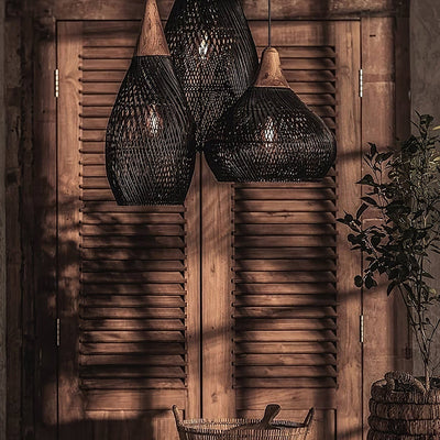 Ritta Braided Rattan Pendant Light