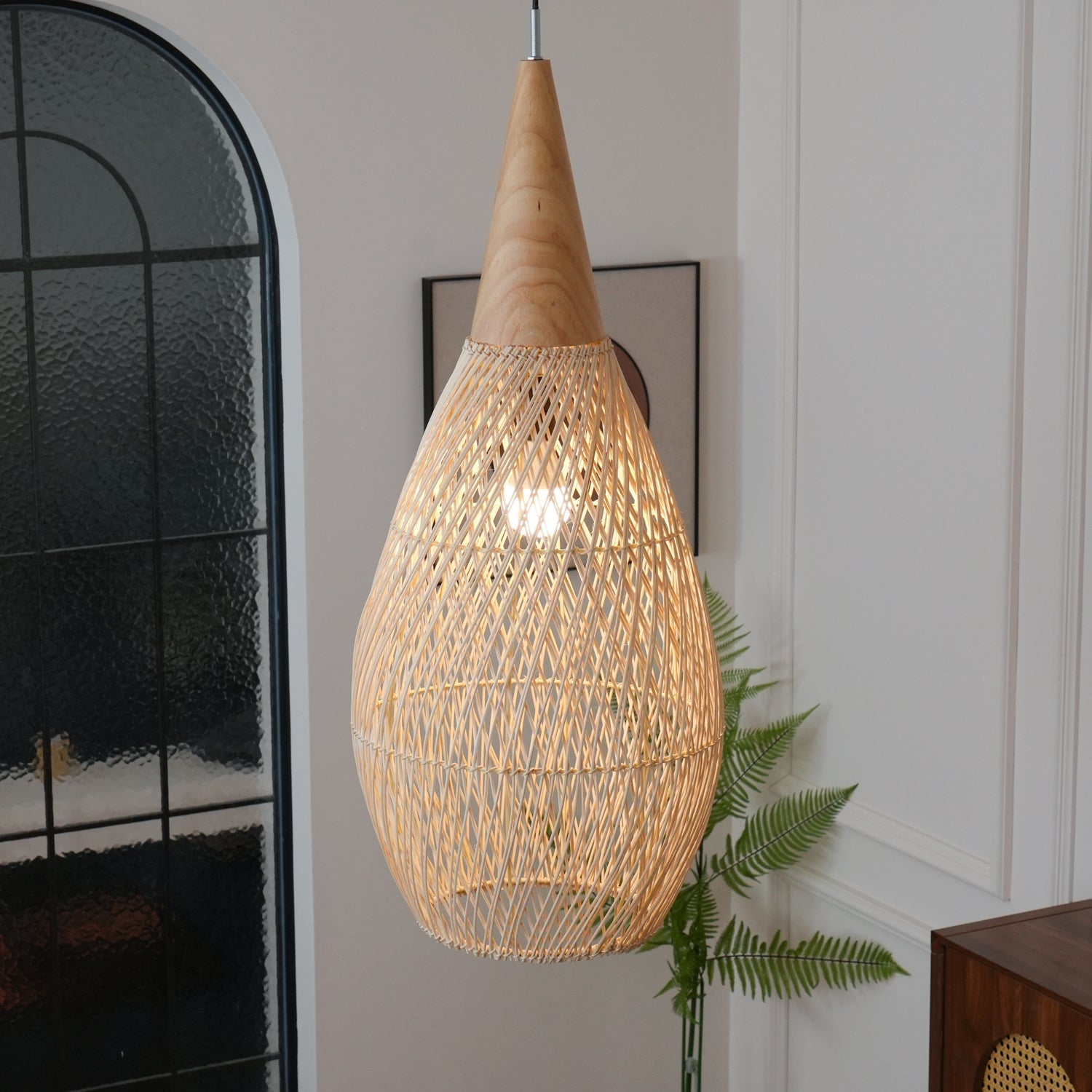Ritta Braided Rattan Pendant Light