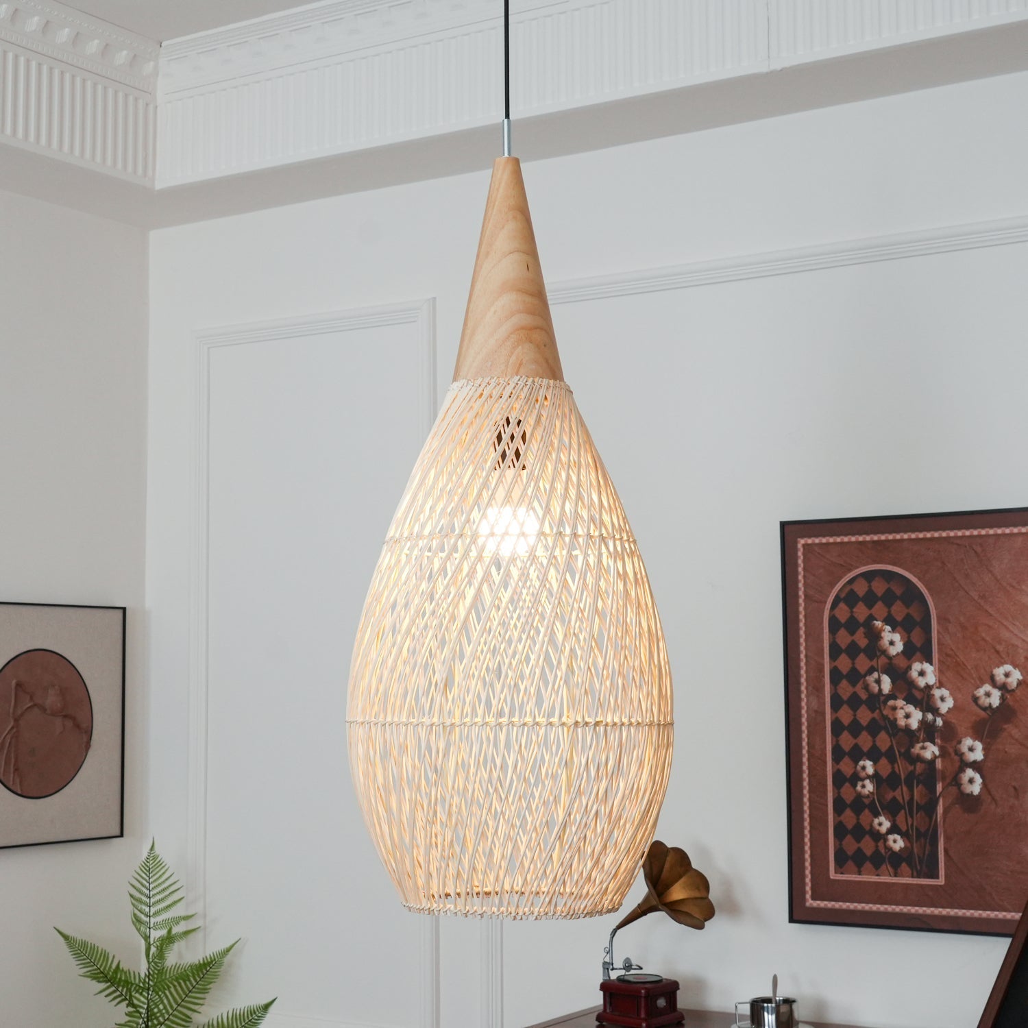 Ritta Braided Rattan Pendant Light