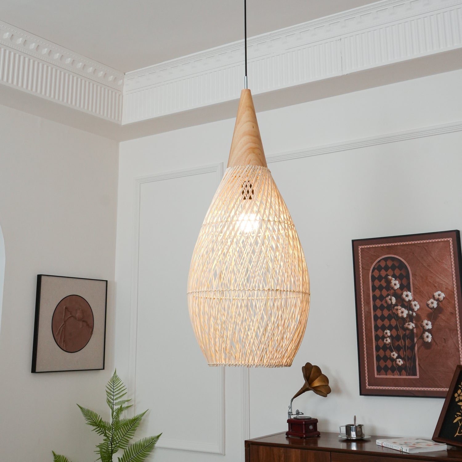 Ritta Braided Rattan Pendant Light
