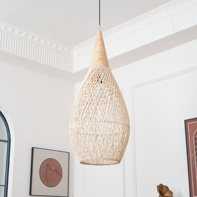 Ritta Braided Rattan Pendant Light