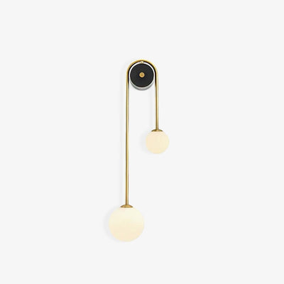 Teveny Modern Minimalist Arc Brass Glass Wall Light