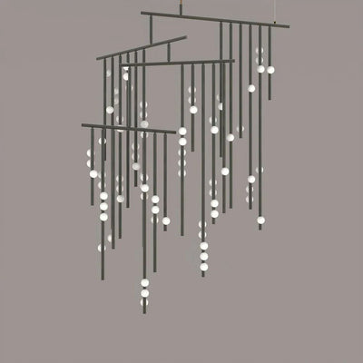 Miraview Brass Glass Drop Chandelier