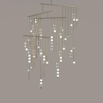 Miraview Brass Glass Drop Chandelier