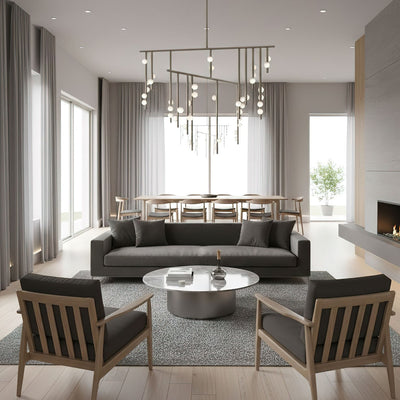 Miraview Brass Glass Drop Chandelier