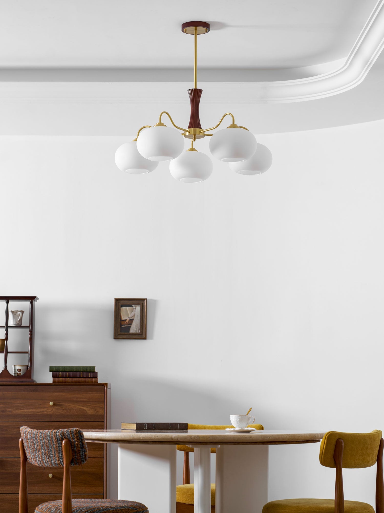 Norwell Brass Wooden Persimmon Chandelier