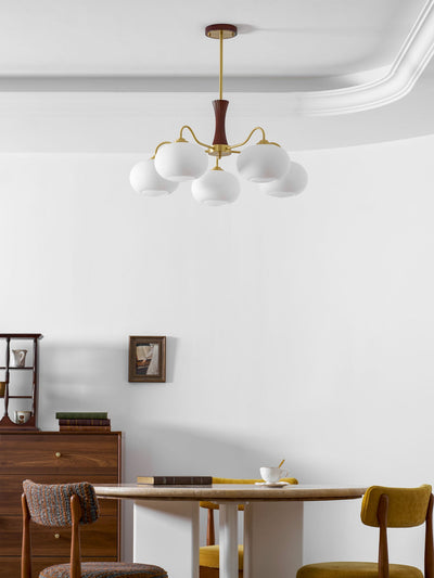 Norwell Brass Wooden Persimmon Chandelier
