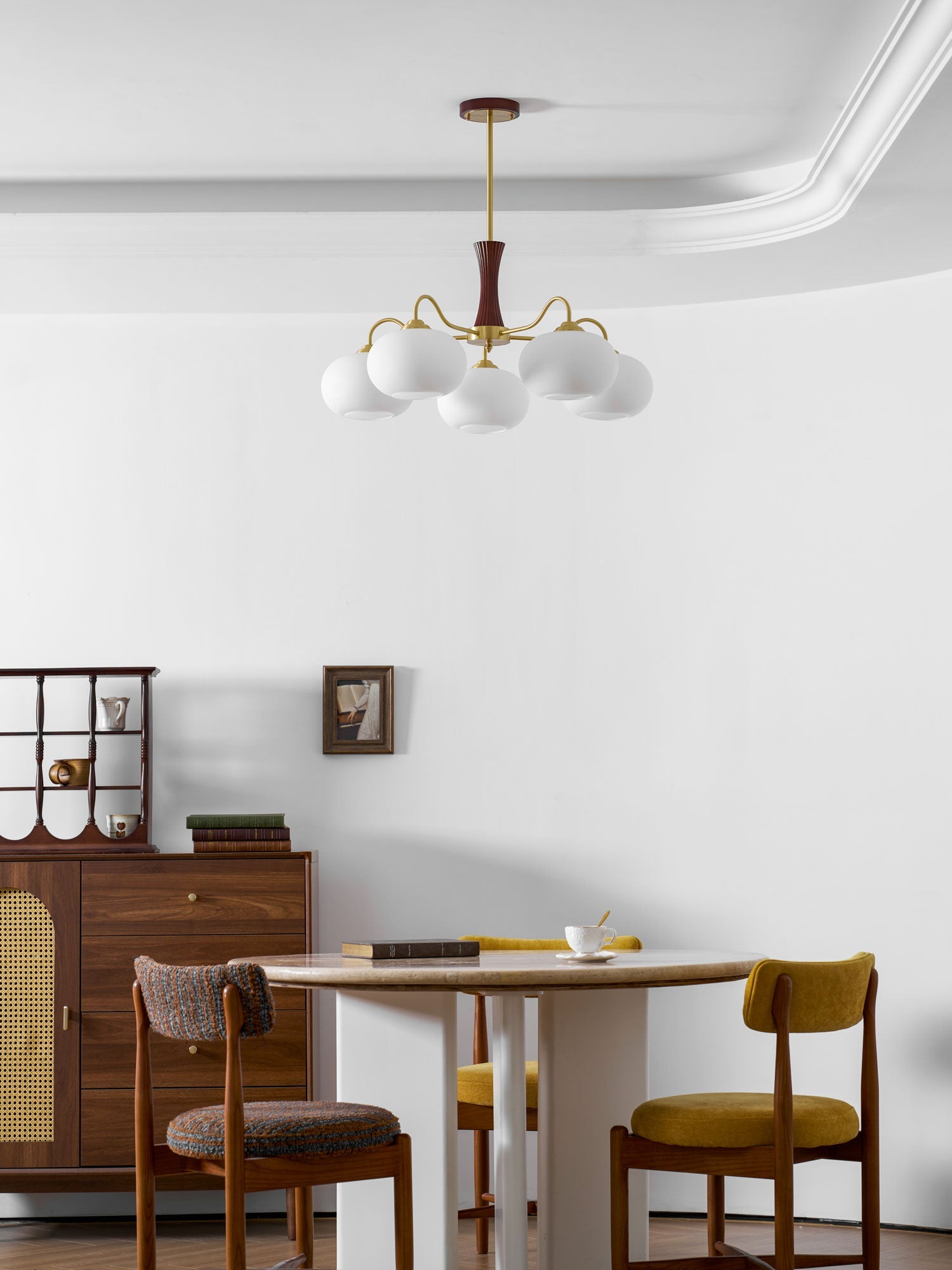 Norwell Brass Wooden Persimmon Chandelier