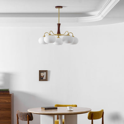 Norwell Brass Wooden Persimmon Chandelier