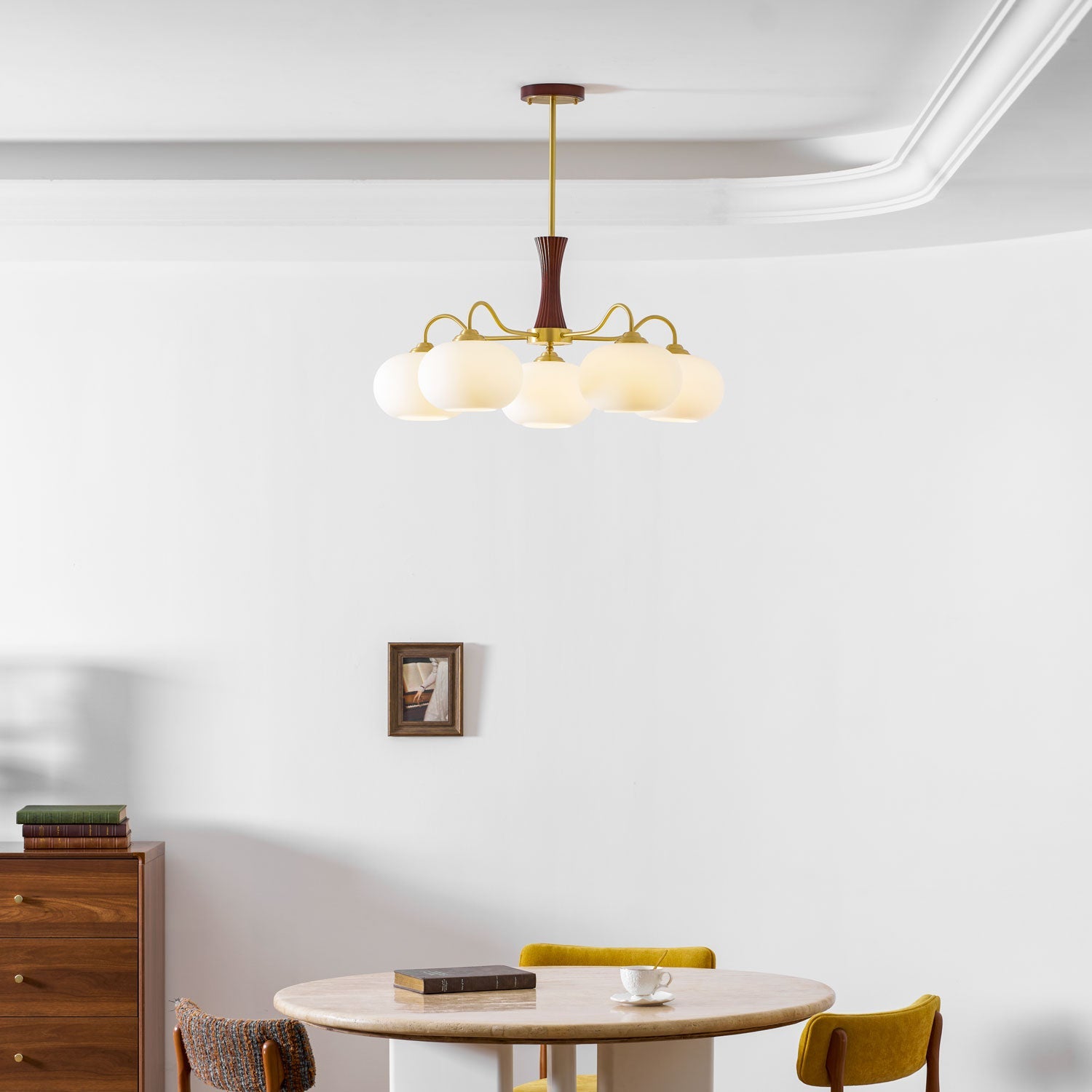 Norwell Brass Wooden Persimmon Chandelier