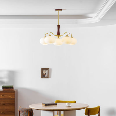 Norwell Brass Wooden Persimmon Chandelier