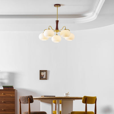 Norwell Brass Wooden Persimmon Chandelier