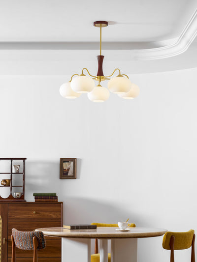 Norwell Brass Wooden Persimmon Chandelier