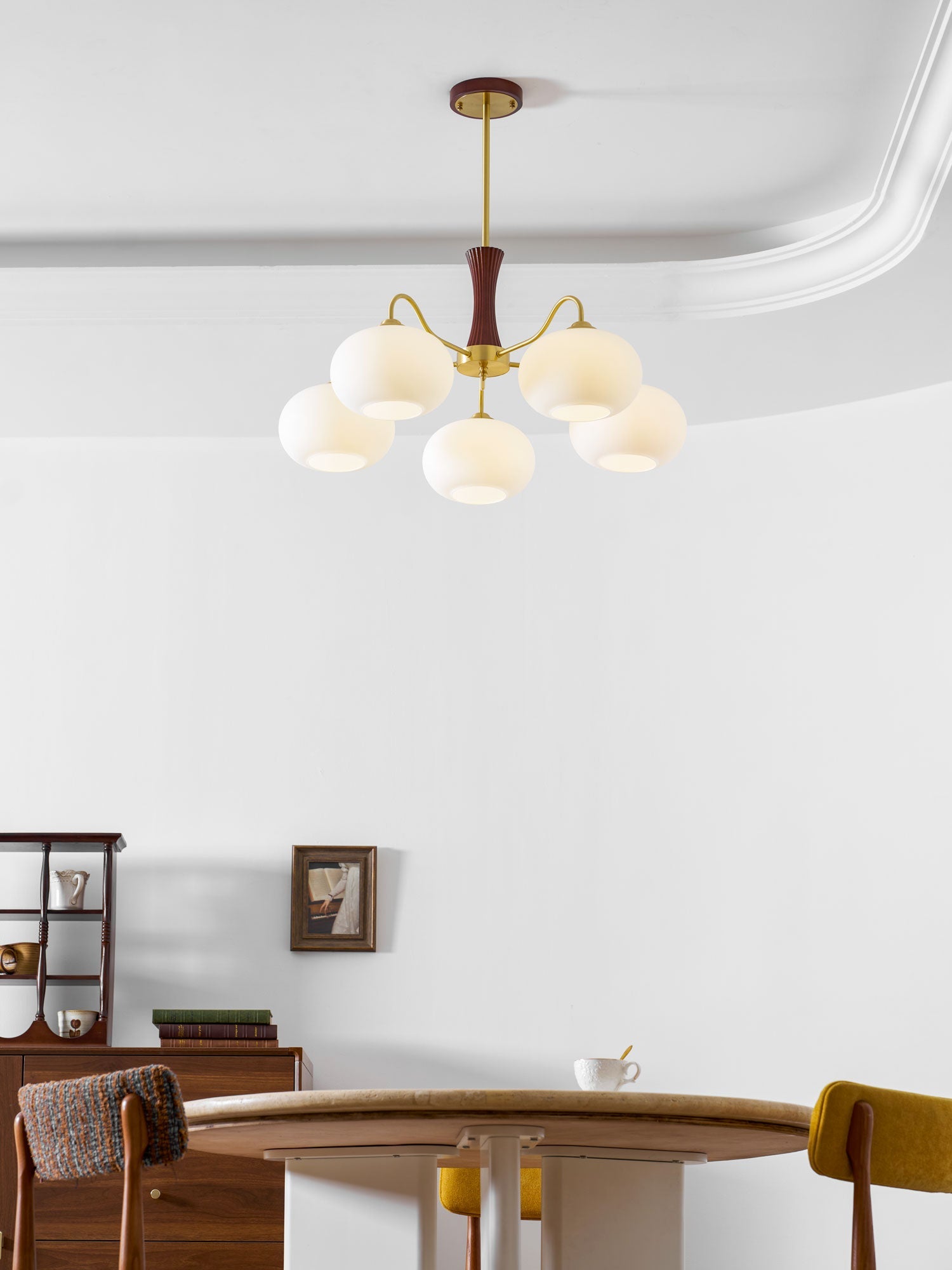 Norwell Brass Wooden Persimmon Chandelier