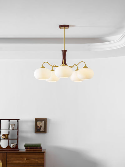 Norwell Brass Wooden Persimmon Chandelier