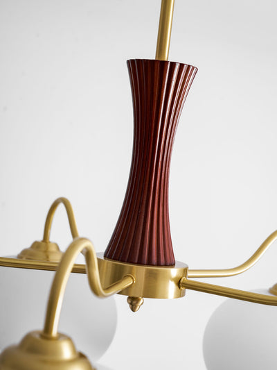 Norwell Brass Wooden Persimmon Chandelier