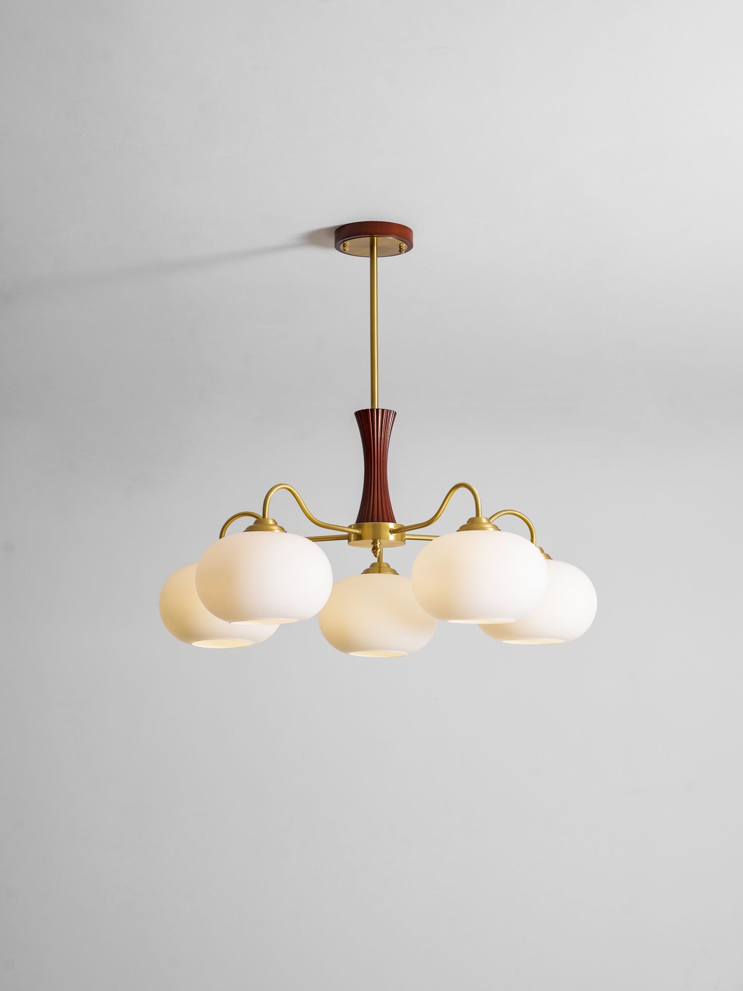 Norwell Brass Wooden Persimmon Chandelier