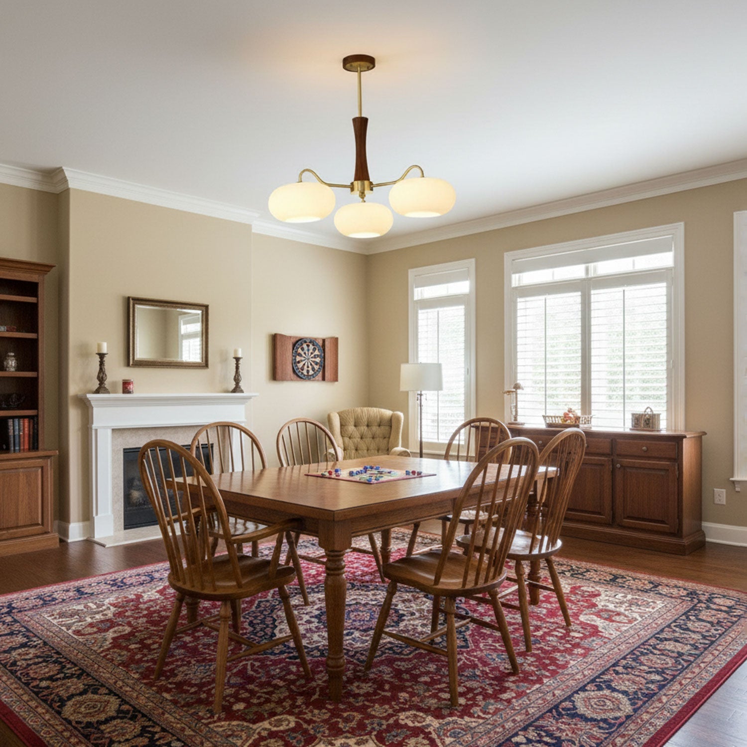 Norwell Brass Wooden Persimmon Chandelier