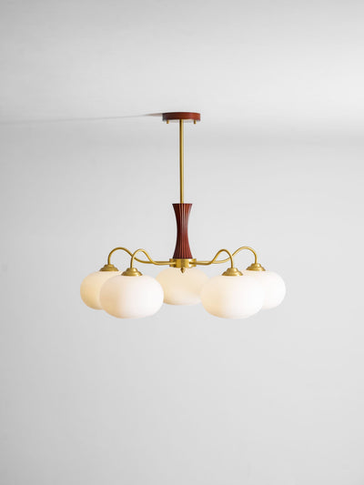 Norwell Brass Wooden Persimmon Chandelier