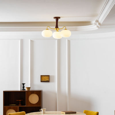 Norwell Brass Wooden Persimmon Chandelier