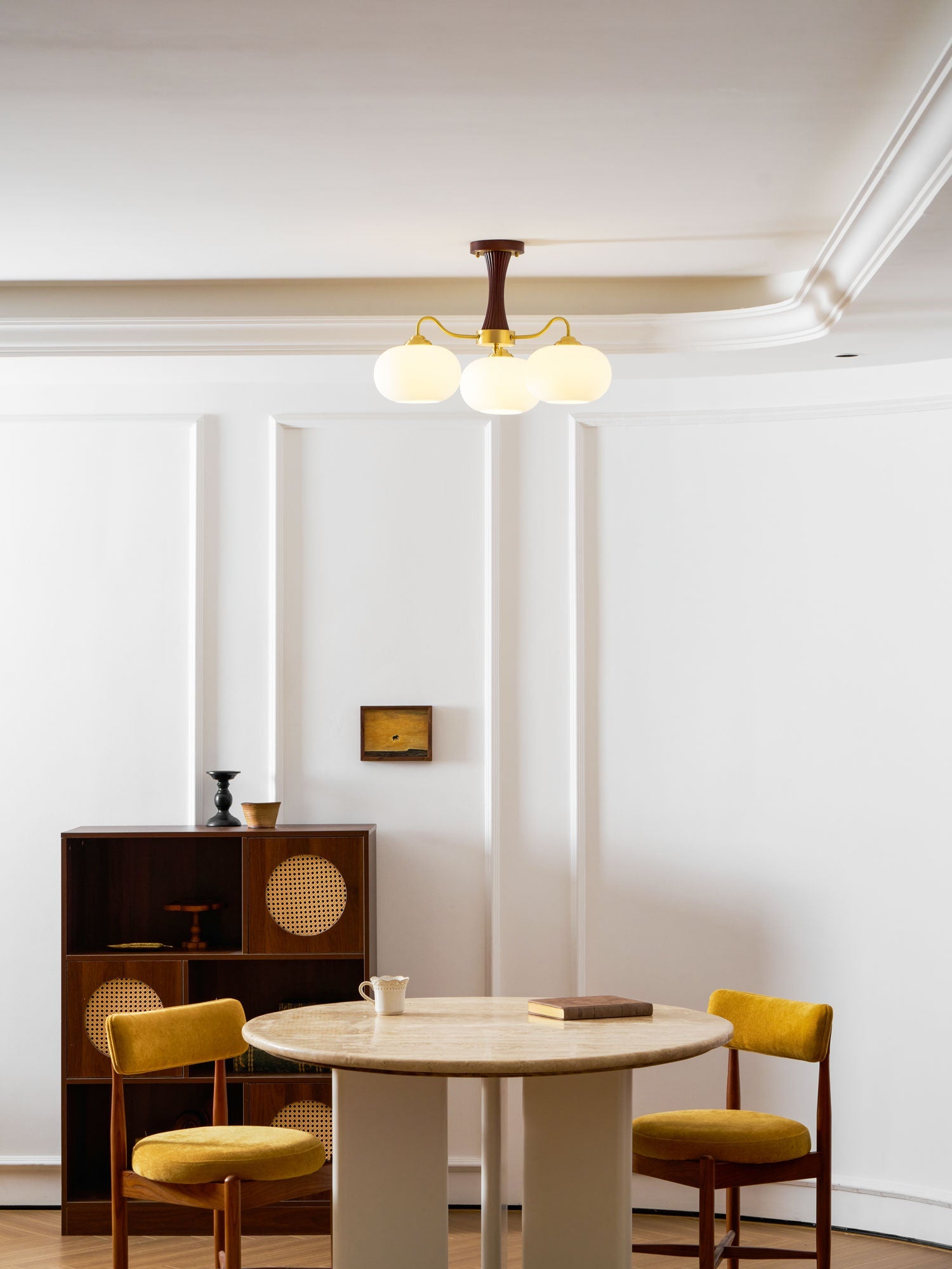 Norwell Brass Wooden Persimmon Chandelier