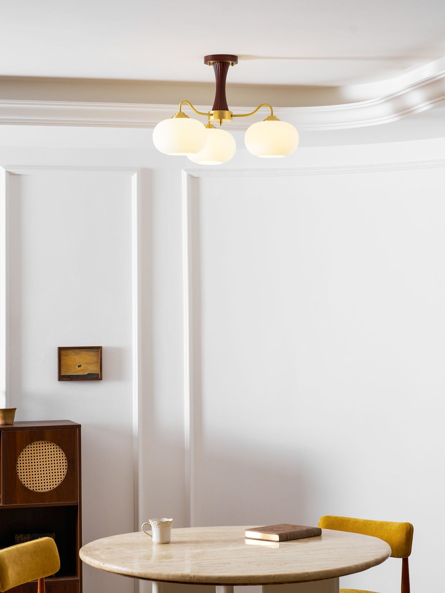 Norwell Brass Wooden Persimmon Chandelier
