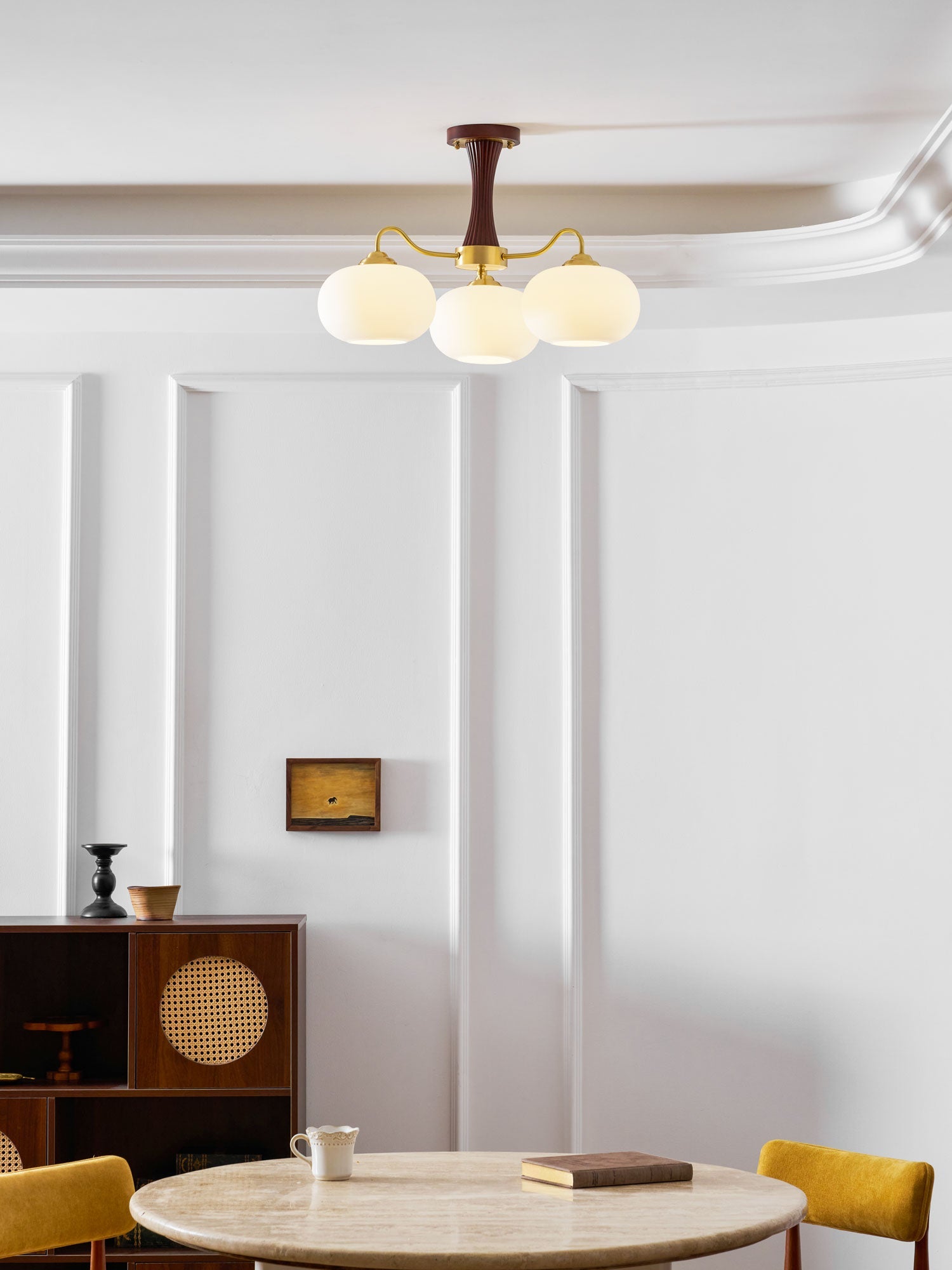 Norwell Brass Wooden Persimmon Chandelier