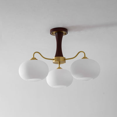Norwell Brass Wooden Persimmon Chandelier