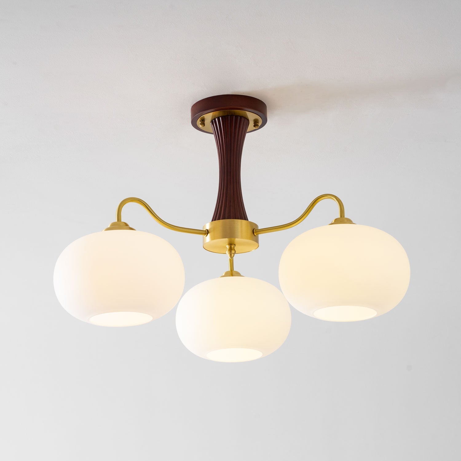 Norwell Brass Wooden Persimmon Chandelier